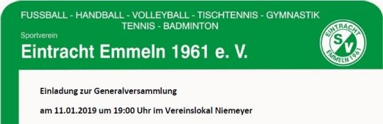 Generalversammlung SV Eintracht Emmeln